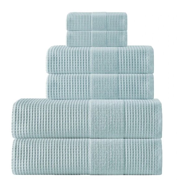 ENCHANTE HOME Ria Turkish Towel Set 14 Piece Set - Aqua Color NWT - Picture 2 of 5